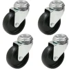 4 - 75mm Nylon noir roulettes pivotantes 3" pour usage intensif