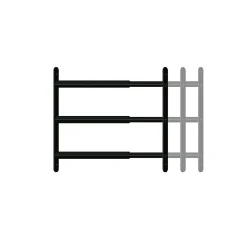 3 barreaux télescopiques de fenêtre, acier noir Afbat, L.90 à 170 cm