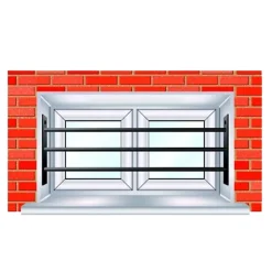 3 barreaux télescopiques de fenêtre, acier gris Mottez, L.55 à 103 cm