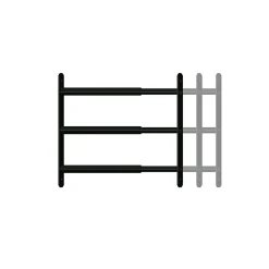 3 barreaux télescopiques de fenêtre, acier gris anthracite, Afbat, L.90 à 170 cm
