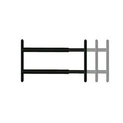2 barreaux télescopiques de fenêtre, acier noir, Afbat, L.90 à 170 cm