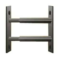 2 barreaux télescopiques de fenêtre, acier noir, Mottez, L.55 à 103 cm