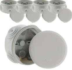 5 Boîtes dérivation IP55 diamètre 70x35mm Zenitech