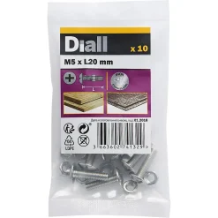 10 boulons poêlier inox A2 5 x 20 mm