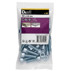 20 boulons tête cylindrique acier zingué 8 x 30 mm