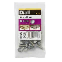 10 boulons tête héxagonale inox 6 x 16 mm