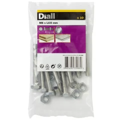 10 boulons tête héxagonale inox 8 x 60 mm