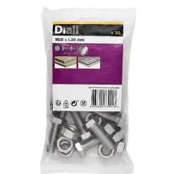 10 boulons tête héxagonale inox 10 x 30 mm