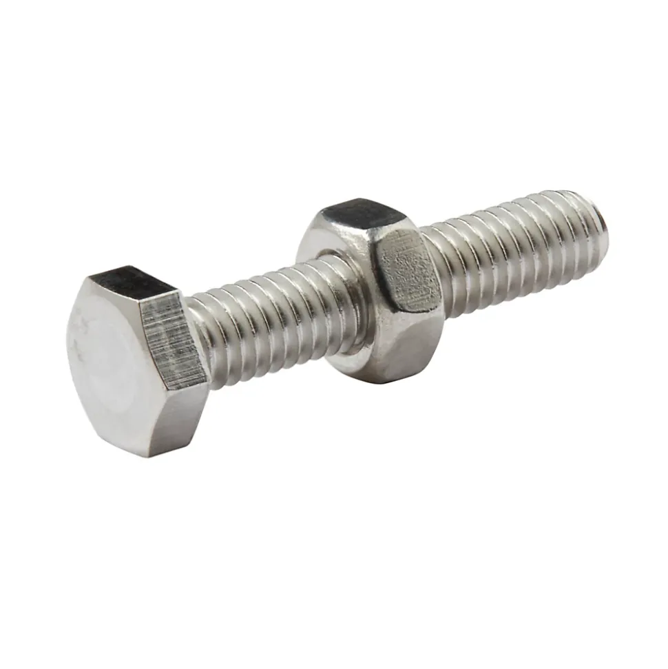 10 boulons tête héxagonale inox 6 x 30 mm