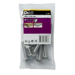 10 boulons tête héxagonale inox 10 x 45 mm