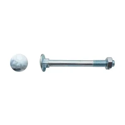 50 Boulons Tête Ronde Collet Carré TRCC 8 x 120 mm - DIN 603 - Zingué blanc - D-Work