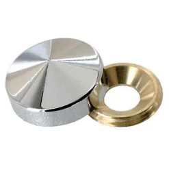4 cache-vis conique Laiton chromé ø22 mm