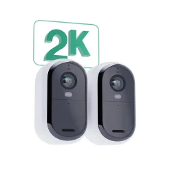 2 caméras de vidéosurveillance extérieures 2K blanches Arlo Essential2