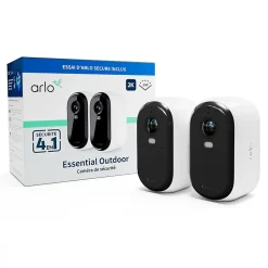 2 caméras de vidéosurveillance extérieures 2K blanches Arlo Essential2