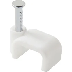100 cavaliers plats en nylon pour câble de 2 x 0,75 mm² DIALL blanc