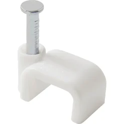 25 cavaliers plats en nylon pour câble de 2 x 0,75 mm² Diall blanc
