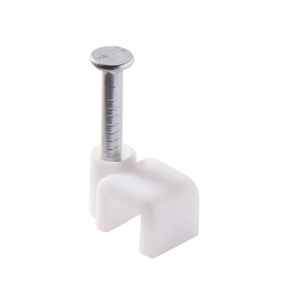 25 cavaliers pour câble électrique 2 fils 4 mm blanc