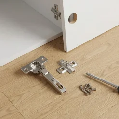 2 charnières invisibles key hole recouvrable acier nickelé Diall Ø26 mm 92°