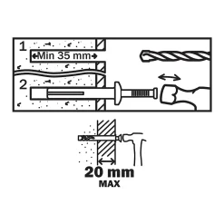 8 chevilles à frapper Diall métal PZ Ø6x50mm