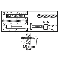 10 chevilles à frapper Diall métal PZ Ø6x40mm