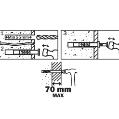 10 chevilles à frapper Diall nylon CS PZ Ø10x120mm