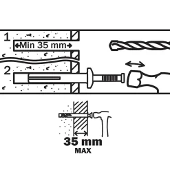 6 chevilles à frapper Diall métal PZ Ø6x65mm