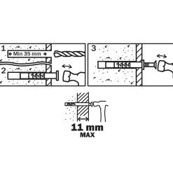 100 chevilles à frapper Diall nylon CS PZ Ø6x40mm