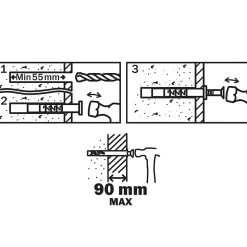 10 chevilles à frapper Diall nylon CS PZ Ø10x140mm
