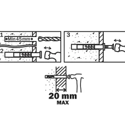 10 chevilles à frapper Diall nylon CS PZ Ø8x60mm