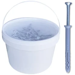 200 Chevilles à Frapper NHS D. 8 x Lt. 80 mm avec Vis Tête Fraisée (en seau) - D-Work