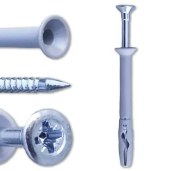 600 Chevilles à Frapper NHS D. 5 x Lt. 45 mm avec Vis Tête Fraisée (en seau) - D-Work