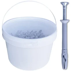 600 Chevilles à Frapper NHS D. 5 x Lt. 45 mm avec Vis Tête Fraisée (en seau) - D-Work