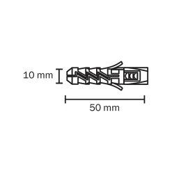10 chevilles Diall nylon CL Ø10x50mm