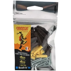 20 chevilles universelles Crampon Ø6 mm / Ø8 mm avec vis
