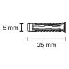 50 chevilles universelles Diall nylon Ø5x25mm