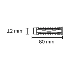 40 chevilles universelles Diall nylon CL Ø12x60mm