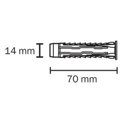 4 chevilles universelles Diall nylon CL Ø14x70mm