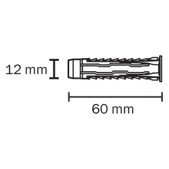 4 chevilles universelles Diall nylon CL Ø12x60mm