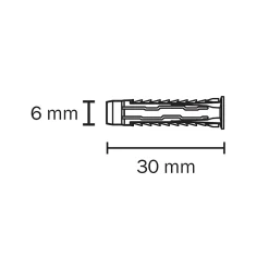 50 chevilles universelles Diall nylon CL Ø6x30mm