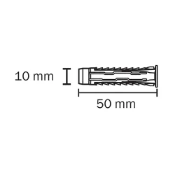 100 chevilles universelles Diall nylon CL Ø10x50mm