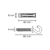 2 chevilles universelles Diall nylon CL HS Ø8x40mm