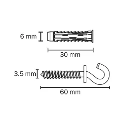 4 chevilles universelles Diall nylon CL HS Ø6x30mm