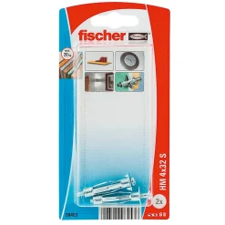 2 chevilles vis matériaux creux charges moyennes Fischer M4x32mm