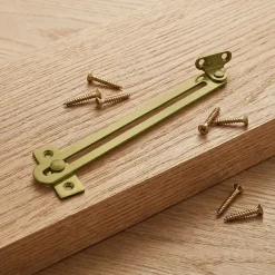 2 Compas coulisseaux à glissière droite/gauche acier laiton L.140 mm x l.16 mm