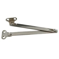 2 Compas coulisseaux avec arrêt droite/gauche acier nickelé L.200 mm x l.10 mm