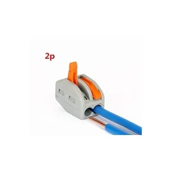50 connecteur 2 entrées pour fil souple ou rigide