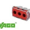 50 connecteurs WAGO 3 entrées (rouge) pour fil 6mm
