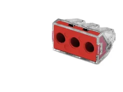 50 connecteurs WAGO 3 entrées (rouge) pour fil 6mm