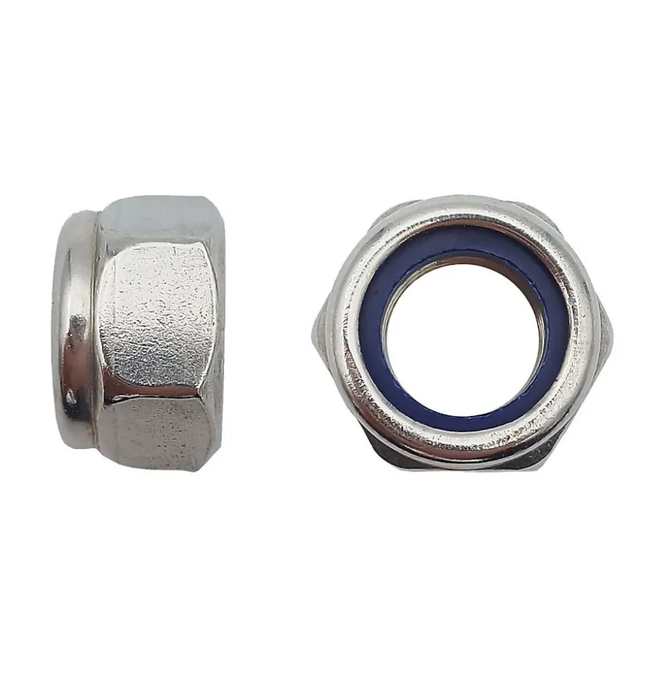 4 Coques de 50 Ecrous Freins Indésserrables M6 mm - DIN 985 - Inox A2 - D-Work