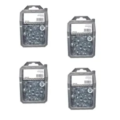 4 Coques de 25 Ecrous Hexagonaux HU M14 mm - 4032 - 8 - Zingué blanc - D-Work